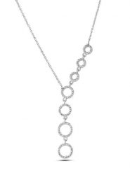 Atelier MIU Naszyjnik z elementami ozdobnymi - dł. 50 cm rozmiar: onesize. Szare naszyjniki damskie atelier MIU, z cyrkonią, srebrne. Za 43.95 zł.