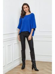 Joséfine Sweter "Lecce" w kolorze niebieskim rozmiar: M. Niebieskie swetry klasyczne damskie Joséfine, m, z kaszmiru, bez kołnierzyka. Za 171.68 zł.