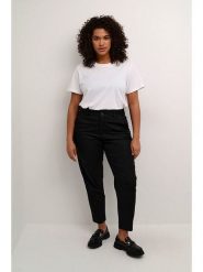 KAFFE curve Spodnie chino "Leana" w kolorze czarnym rozmiar: 42. Czarne spodnie materiałowe damskie KAFFE curve, bez wzorów. Za 180.49 zł.