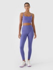 4F Legginsy treningowe z wysokim stanem damskie - granatowe XL. Niebieskie legginsy damskie 4F, s, bez wzorów, z dzianiny. W wyprzedaży za 79.99 zł.