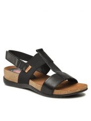 Go Soft Sandały OCE-141/2-07 Czarny. Czarne sandały damskie GO SOFT, bez wzorów, ze skóry, bez obcasa, na płaskiej podeszwie, bez zapięcia. Za 179.99 zł.