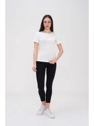 Basics & More Koszulka w kolorze białym rozmiar: L. Białe bluzki damskie Basics & More, l, bez wzorów, z bawełny, bez kołnierzyka, bez ramiączek. Za 92.21 zł.