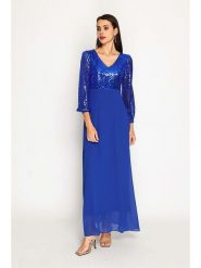 ASSUILI Sukienka w kolorze niebieskim rozmiar: 42. Niebieskie sukienki damskie Assuili, bez wzorów, klasyczne, bez ramiączek. Za 208.99 zł.