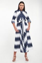 Sukienka midi w paski JOSEPH RIBKOFF. Sukienki damskie Joseph Ribkoff, bez wzorów, bez ramiączek. Za 1,179.00 zł.