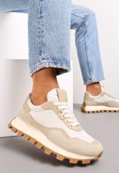 Beżowe Sneakersy przed Kostkę na Grubej Podeszwie Kapprine. Brązowe obuwie sportowe damskie Renee, przed kostkę, bez zapięcia. Za 99.99 zł.