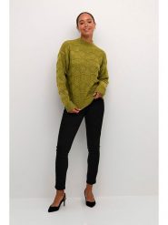 Kaffe Sweter "Jane" w kolorze zielonym rozmiar: L. Zielone swetry klasyczne damskie Kaffe, l, z wełny, bez kołnierzyka. Za 129.57 zł.