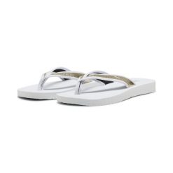 Damskie klapki Sandy Flip PUMA White Gold. Białe klapki damskie Puma, bez wzorów, bez obcasa, bez zapięcia. Za 77.99 zł.