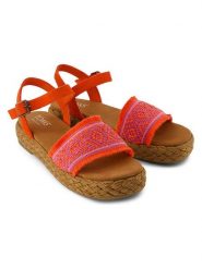 TOMS Sandały w kolorze pomarańczowym rozmiar: 41. Pomarańczowe sandały damskie TOMS, bez wzorów, z otwartym noskiem, bez obcasa, bez zapięcia. Za 139.95 zł.