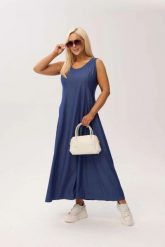 Sukienka denimowa Tessa MAXI – lekko taliowana, z kieszeniami OVERSIZE PLUS SIZE XXL WIOSNA LATO. Sukienki damskie Moda Size Plus Iwanek, bez wzorów, z poliesteru, biznesowe, bez ramiączek. Za 329.90 zł.