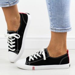 Czarne trampki damskie Big Star Ff274085. Czarne trampki damskie Big Star, bez wzorów, z tkaniny, bez zapięcia. Za 99.00 zł.