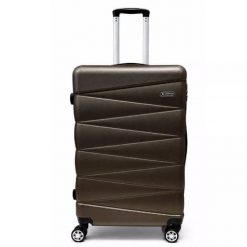 Walizka na kółkach Sapphire ST-2240 brązowa - duża L DUO. Brązowe walizki SAPPHIRE, bez wzorów, z gumy, duże. W wyprzedaży za 149.80 zł.