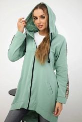 Bluza z suwakiem z tyłu ciemna miętowa. Zielone bluzy damskie KESI, l, bez wzorów, z bawełny, z kapturem. Za 198.65 zł.