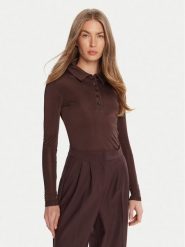 HUGO Bluzka Darosevil 50543100 Brązowy Regular Fit. Brązowe bluzki damskie Hugo, xl, bez wzorów, z wiskozy, bez kołnierzyka, bez ramiączek. Za 399.99 zł.