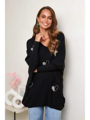 Soft Cashmere Sweter w kolorze czarnym rozmiar: 38/40. Czarne swetry klasyczne damskie Soft Cashmere, bez kołnierzyka. Za 105.88 zł.