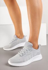 Szare Buty Sportowe Sneakersy Ozdobione Tłoczonymi Paskami Amoselle. Szare obuwie sportowe casual damskie Born2be, z jeansu. Za 84.99 zł.