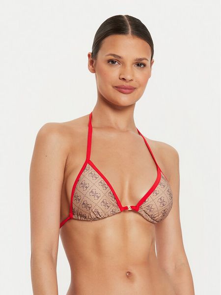 Guess Góra od bikini E4YJ13 MC04R Brązowy. Brązowe bikini Guess, z aplikacjami, z syntetyku. Za 289.99 zł.