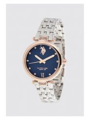 U.S. Polo Assn. Zegarek kwarcowy w kolorze srebrno-różowozłoto-granatowym rozmiar: onesize. Szare, analogowe zegarki damskie U.S. Polo Assn., metalowe. Za 250.35 zł.