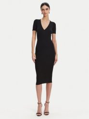 Elisabetta Franchi Sukienka dzianinowa AM-53S-51E2 Czarny Slim Fit. Czarne sukienki damskie Elisabetta Franchi, bez wzorów, z dzianiny, bez ramiączek. Za 1,489.00 zł.
