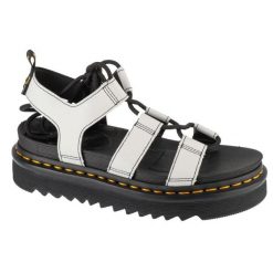 Sandały Dr. Martens Nartilla Sandals W DM31617020. Białe sandały damskie bez wzorów, z materiału, bez obcasa, na platformie, bez zapięcia. Za 674.86 zł.