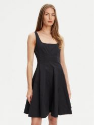 STAUD Sukienka codzienna Mini Wells 90-7502 Czarny Slim Fit. Czarne sukienki damskie STAUD, bez wzorów, z bawełny, bez ramiączek. Za 769.99 zł.