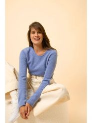 Just Cashmere Kaszmirowy sweter "Joyce" w kolorze błękitnym rozmiar: M. Niebieskie swetry klasyczne damskie Just Cashmere, m, z kaszmiru, bez kołnierzyka. Za 507.95 zł.