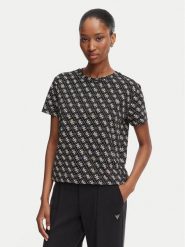 Guess T-Shirt V5BI14 I3Z14 Czarny Regular Fit. Czarne t-shirty damskie Guess, l, z aplikacjami, z bawełny, bez kołnierzyka. Za 214.99 zł.