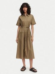 Marella Sukienka koszulowa Fauna 2615221172 Brązowy Regular Fit. Brązowe sukienki damskie Marella, bez wzorów, z bawełny, bez ramiączek. Za 749.99 zł.
