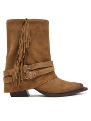 Steve Madden Kowbojki Hadly 11005190 Brązowy ciemny. Brązowe botki damskie Steve Madden, ze skóry, bez obcasa, na słupku, bez zapięcia. Za 1,029.00 zł.