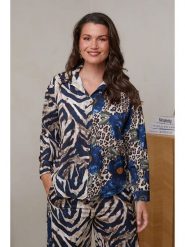 Curvy Lady Koszula w kolorze beżowo-granatowym rozmiar: 44/46. Brązowe koszule damskie Curvy Lady, bez wzorów, klasyczne, bez kołnierzyka, bez ramiączek. Za 140.20 zł.