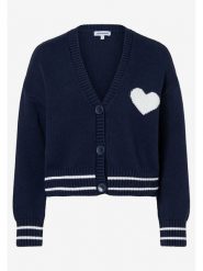 More & More Kardigan w kolorze granatowo-białym rozmiar: 42. Niebieskie kardigany damskie More & More, bez wzorów, ze splotem. Za 193.24 zł.