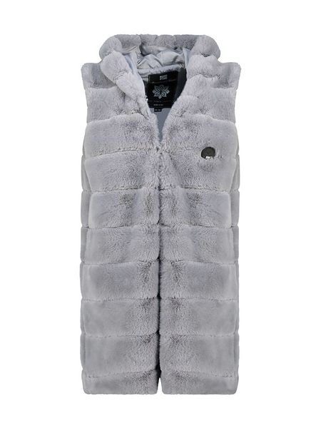 Geographical Norway Kamizelka polarowa "Uphemere" w kolorze szarym rozmiar: M. Szare kamizelki damskie Geographical Norway, m, bez wzorów, z polaru, bez kaptura. Za 148.61 zł.