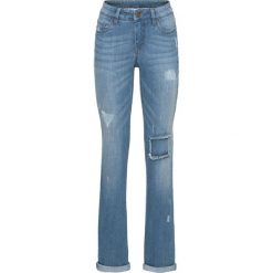 Dżinsy STRAIGHT bonprix niebieski "medium bleached". Niebieskie jeansy damskie bonprix. Za 89.99 zł.