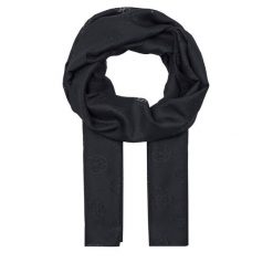 Szal Guess. Czarne szaliki damskie Guess, z aplikacjami. Za 429.99 zł.