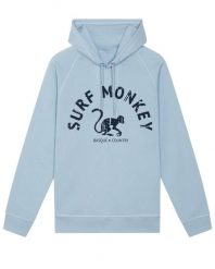 Bluza z bawełny organicznej –zakrzywione – z kapturem /dla dorosłych (niebieska). Niebieskie bluzy damskie SURF MONKEY, m, bez wzorów, z bawełny, z kapturem. Za 345.00 zł.