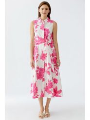 Oui Sukienka w kolorze biało-różowym rozmiar: 42. Białe sukienki damskie Oui, bez wzorów, z bawełny, bez ramiączek. Za 363.71 zł.