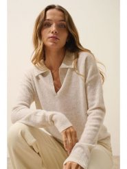 Just Cashmere Kaszmirowy sweter "Éoliane" w kolorze kremowym rozmiar: L. Brązowe swetry klasyczne damskie Just Cashmere, l, z kaszmiru, bez kołnierzyka. Za 300.78 zł.
