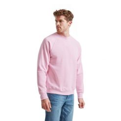 Bluza Fruit Of The Loom Classic Raglan Adult Pink Claro. Białe bluzy damskie Fruit of the Loom, s, bez wzorów, z bawełny, bez kaptura. Za 152.99 zł.