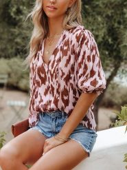 LA Angels Bluzka w kolorze jasnoróżowo-brązowym rozmiar: M. Brązowe bluzki damskie LA Angels, m, bez wzorów, bez kołnierzyka, bez ramiączek. Za 130.81 zł.