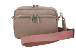 Listonoszka skórzana BARBERINI'S pudrowa 944-18. Czerwone shopper bag Barberinis, bez wzorów, ze skóry, bez dodatków. Za 239.99 zł.