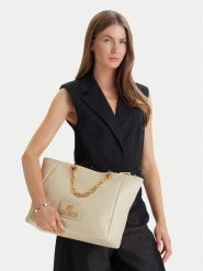 LOVE MOSCHINO Torebka JC4164PP1OL1211A Beżowy. Brązowe shopper bag Love Moschino, bez wzorów, ze skóry, bez dodatków. Za 669.99 zł.