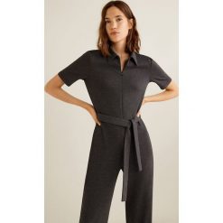 Mango - Kombinezon Cleo. Szare kombinezony damskie Mango, z elastanu, z krótkim rękawem, krótkie. Za 199.90 zł.