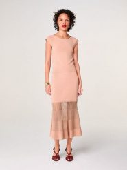 Rodier Spódnica w kolorze jasnoróżowym rozmiar: XL. Różowe spódnice damskie Rodier, na co dzień, xl, bez wzorów, midi. Za 339.99 zł.