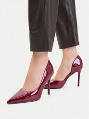 DeeZee Szpilki CEO-WSS21798-01 Bordowy. Czerwone szpilki damskie DeeZee, bez wzorów, ze skóry, bez obcasa, na szpilce, bez zapięcia. Za 139.99 zł.
