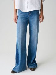 OPUS Dżinsy "Mari" - Palazzo fit - w kolorze niebieskim rozmiar: 34/L30. Niebieskie jeansy damskie Opus, z podwyższonym stanem. Za 279.95 zł.
