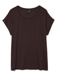 Vero Moda Koszulka w kolorze brązowym rozmiar: XS. Brązowe bluzki damskie Vero Moda, xs, bez wzorów, z lyocellu, bez kołnierzyka, bez ramiączek. Za 39.58 zł.