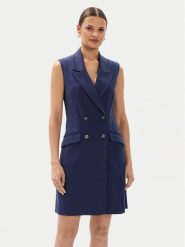 Guess Sukienka koktajlowa W4YK25 KBJP2 Granatowy Regular Fit. Niebieskie sukienki damskie Guess, z aplikacjami, z wiskozy, wizytowe, bez ramiączek. Za 329.99 zł.