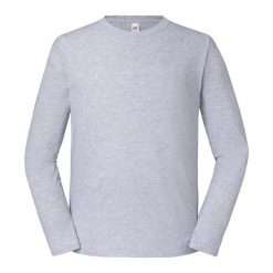 Koszulka Z Długim Rękawem Dla Dorosłych Unisex Iconic Heather. Szare bluzki damskie Fruit of the Loom, l, bez wzorów, bez kołnierzyka, bez ramiączek. Za 74.99 zł.