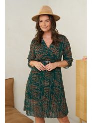 Curvy Lady Sukienka w kolorze ciemnozielonym rozmiar: 40/42. Zielone sukienki damskie Curvy Lady, bez wzorów, ze skóry, klasyczne, bez ramiączek. Za 127.95 zł.