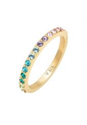 Elli Damska obrączka multi kolor Elegant Trend z kryształami ze srebra próby 925 Sterling Silver Pierścionki 1 ct Damski. Szare pierścionki damskie Elli, srebrne. Za 328.99 zł.