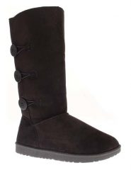 ISLAND BOOT Kozaki zimowe "Flora" w kolorze czarnym rozmiar: 36. Czarne kozaki damskie Island Boot, na zimę, z materiału, bez obcasa, bez zapięcia. Za 136.13 zł.